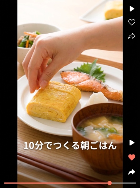 AIで作ったレシピのショート動画